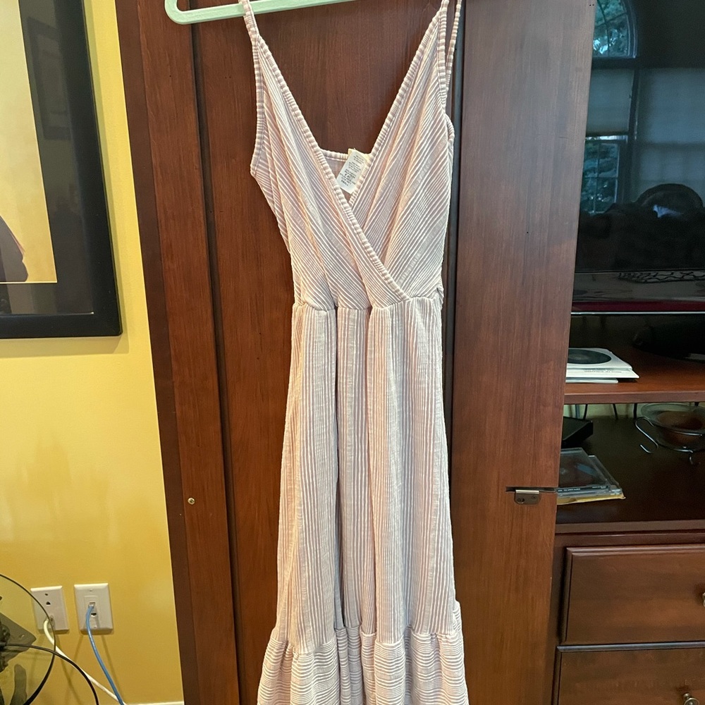 Light purple and white striped dress